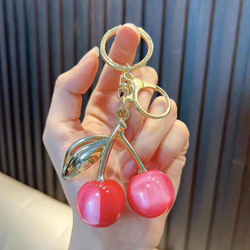 Versatile Cherry Keychain Pendant: Creative Fruit Bag Charm & Exquisite Dessert Gift Accessory