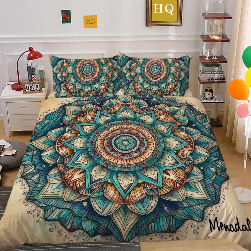 Seturi de lenjerie de pat Frumos Mandala Husă de pilota Moale Full Twin Dimensiune pentru Femei Set Pat de înaltă calitate Lenjerie de pat acasă