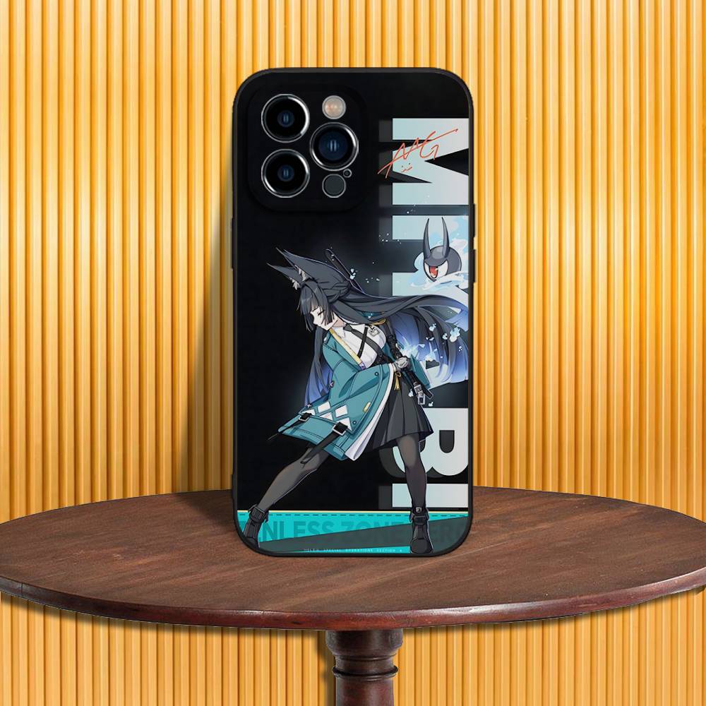 Etui Miyabi Hoshimi ZZZ na iPhone 17,16,15,14,13,12,11,Pro,Max,Plus,X,XS,SE4,E,Mini, Miękkie Czarne Etui