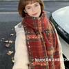 Christmas Plaid Women Winter Scarf Warm Thick Cashmere Shawl Outdoor Fashion Luxury Tassels Pashmina Lady Wrap Windproof Scarves