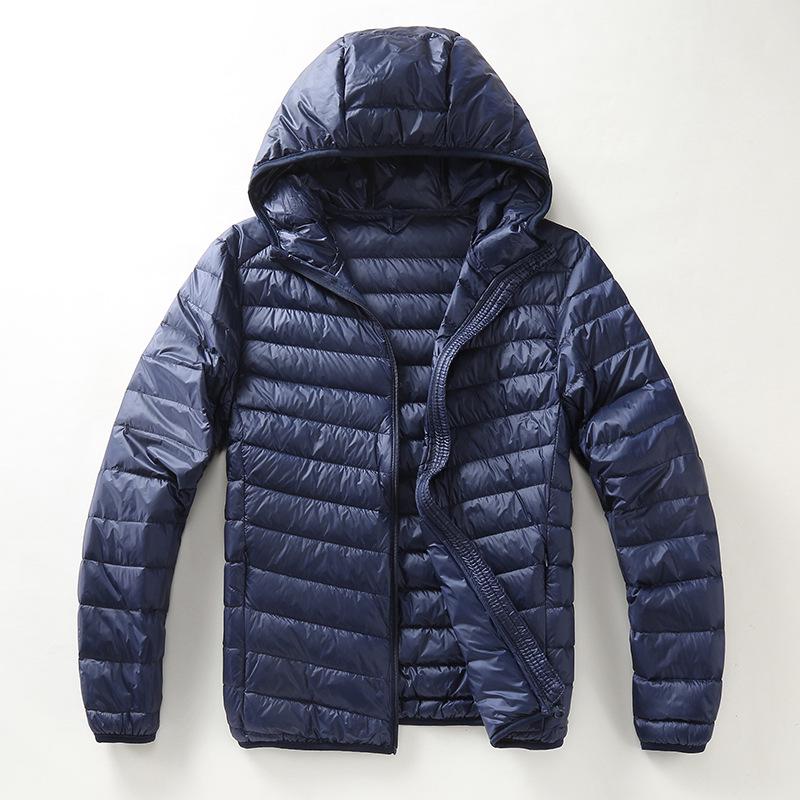 Men's Short Winter Down Jacket - 90% White Duck Down, Lightweight, Warm, Plus Size Available