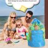 A20F-2PCS Large Mesh Beach Bags, Drawstring Beach Backpack Big Seashell Bag Swim Pool Toys Storage Bags Double Adjustable