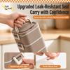 Portable Stackable Lunch Box With 304 Stainless Steel Inner Containers, Side Buckles And Carry Handle For School Office Travel Meals