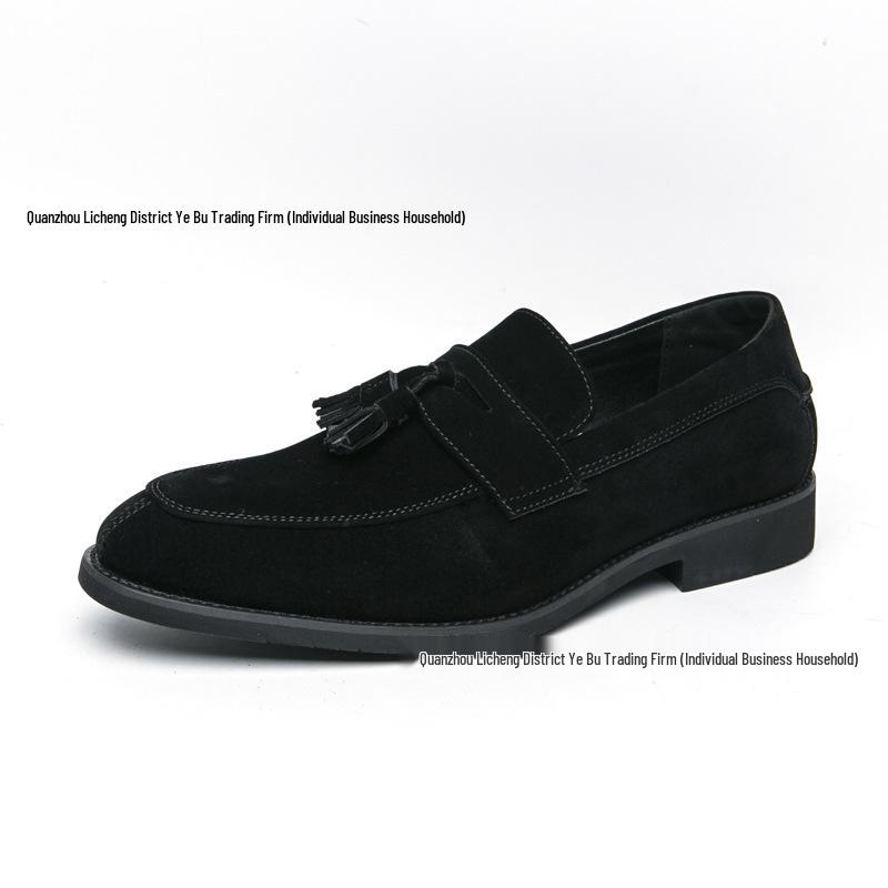Men's Plus Size Matte Leather Tassel Loafers: Pointed Toe Business Casual Dress Shoes