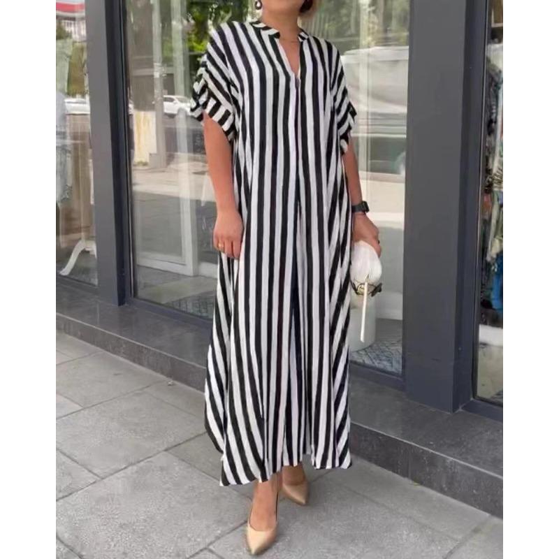 

BITCED Fashion Summer Spring Short Sleeve V-Neck Casual Dresses International design XXXXXL чорний
