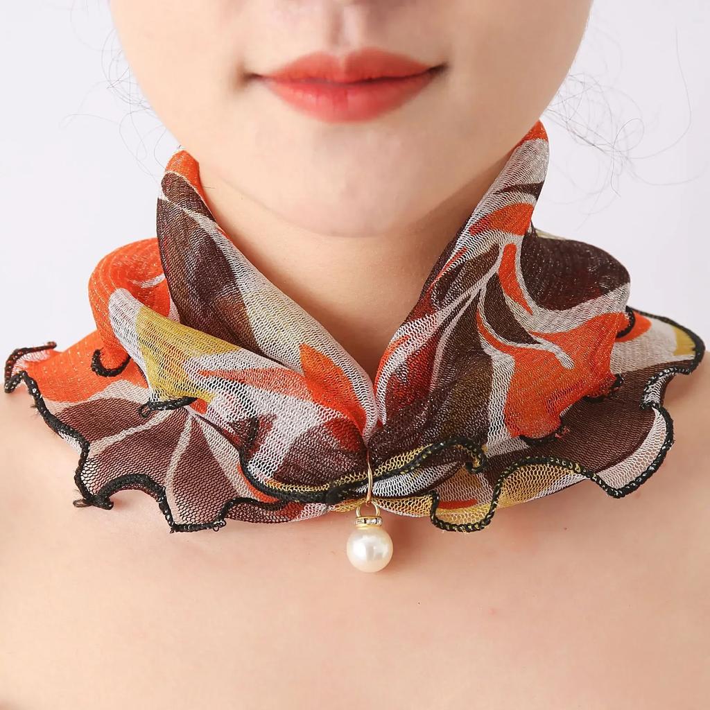 Nuevos Elegantes Bufandas de Seda de Moda Estampado de Mariposa y Flores para Mujer Bufanda Larga de Gasa Chal Suave para Dama Accesorios de Moda