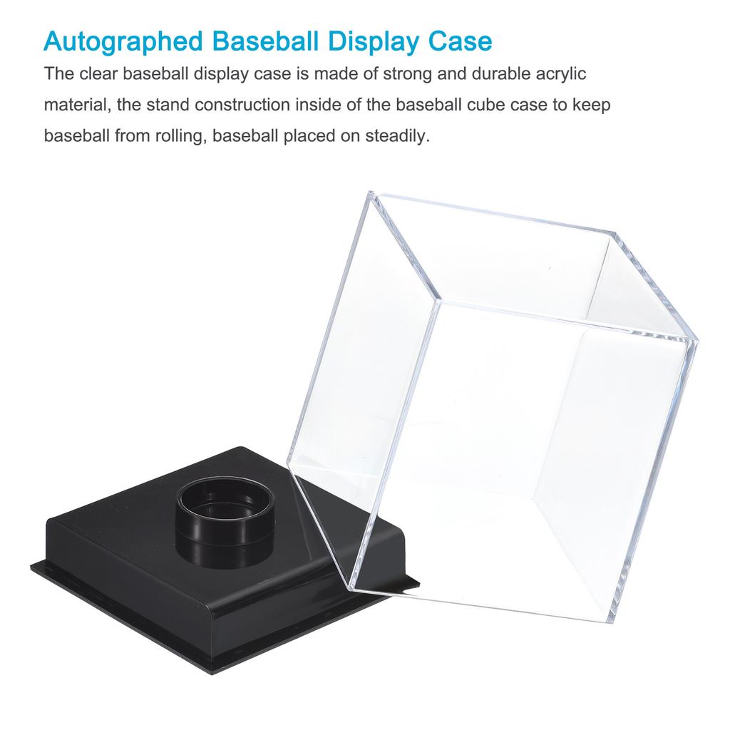 Acrylic Baseball Display Case Cube Clear Baseball Storage Holder Display Case for Golf Tennis Ball Memorabilia Baseball
