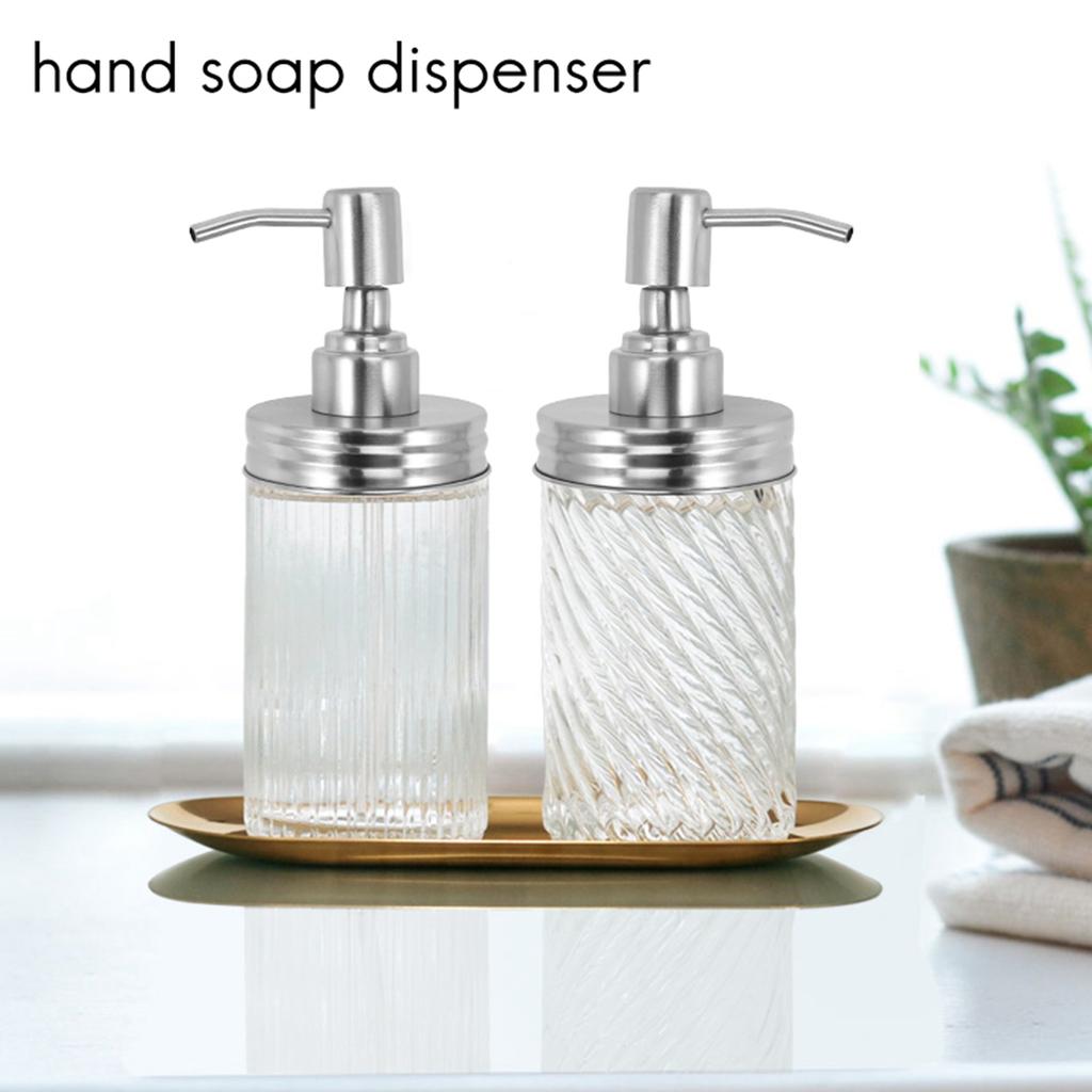 A20F-2 Pack Jar Soap Dispenser Lids Kit Stainless Steel Lotion Dispenser Pump Soap Dispenser Lids Rust Proof Bathroom