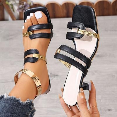 Ciabatte Eleganti Sexy alla Moda con Tacco Alto Estive Nuove Punta Quadrata Tacco Sottile Comode Open-toe Scarpe da Donna