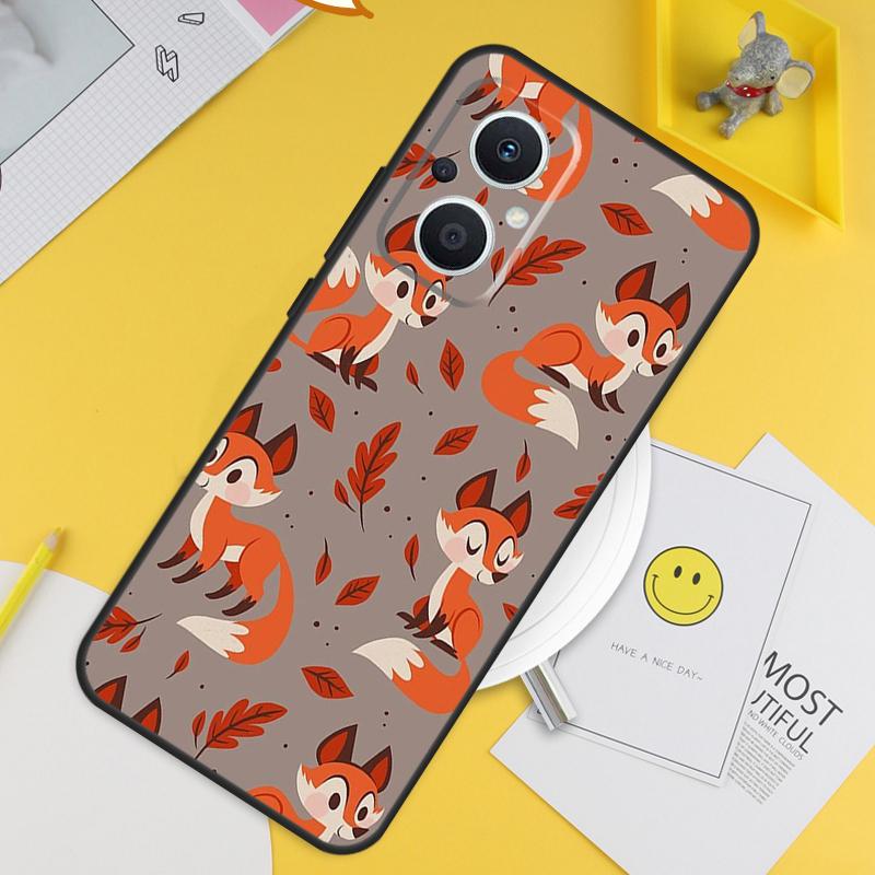 Cartoon Foxes Animal For OPPO Reno 8T 11F 12F 13F 14F 7 8 Lite 10 11 12 13 14 Pro OPPO Find X9 X8 X5 X6 Pro Case