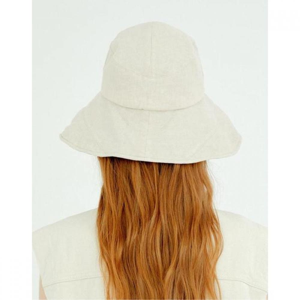 Daks Beige Check Contrast Linen Floppy Hat Dbhe2e121