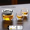 Double-Layer Glass Teapot with Infuser - Anti-Scald, Single-Serve Tea Set for Home or Office