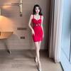 Spicy Mesh Bodycon Dress: Sexy Autumn/Winter Short Sleeve Low-Cut Skirt for Women