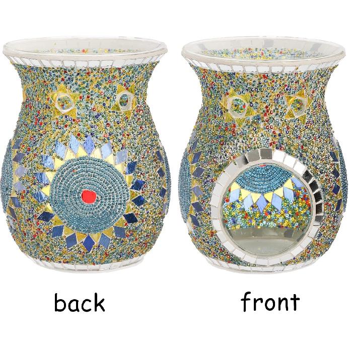 Lyellfe 2 Pack Essential Oil Burner, Fragrance Oil Warmer, Decorative Tealight Candle Holder, Incense Aromatherapy Oil Diffuser, Scented Wax Warmer