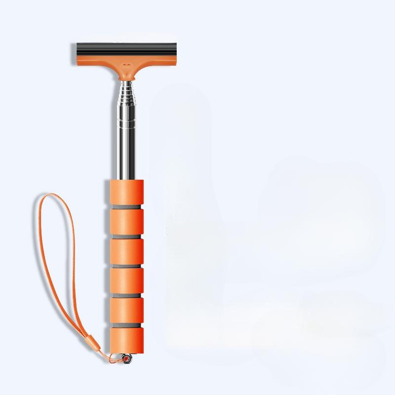 1Pc Car Rearview Mirror Wiper Portable Telescopic Auto Glass Squeegee Cleaner Car Mirror Wash Cleaning Brush Long Handle Glass Mist Cleaner