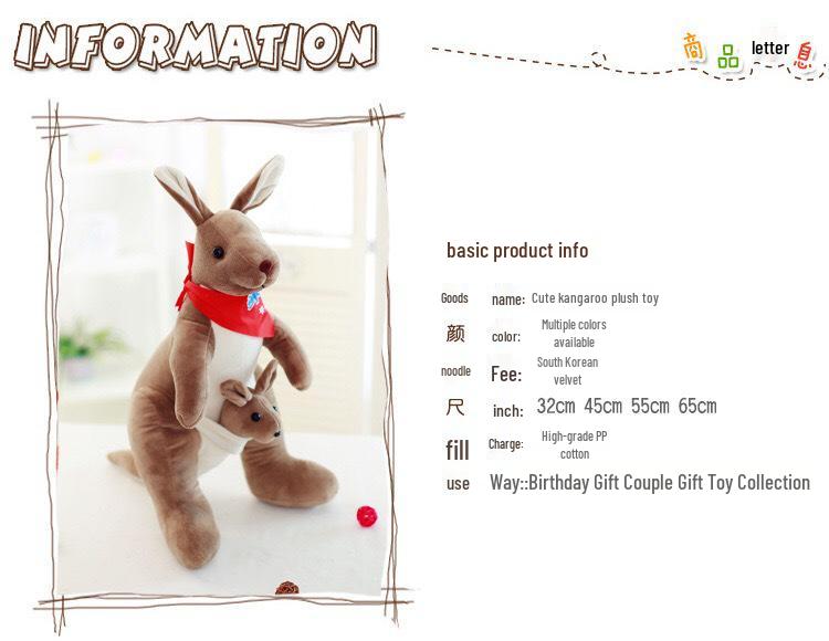 Australian Mother & Baby Kangaroo Plush Toy - Children's Comfort Simulation Doll Gift