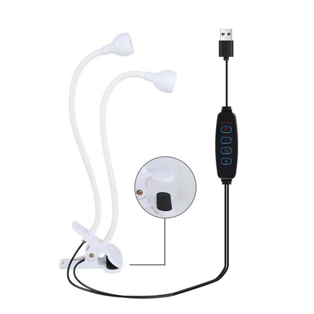 Double-head Gooseneck Nail Lamp Nightlight UV Curable Violet Lamp  for Manicure Salon