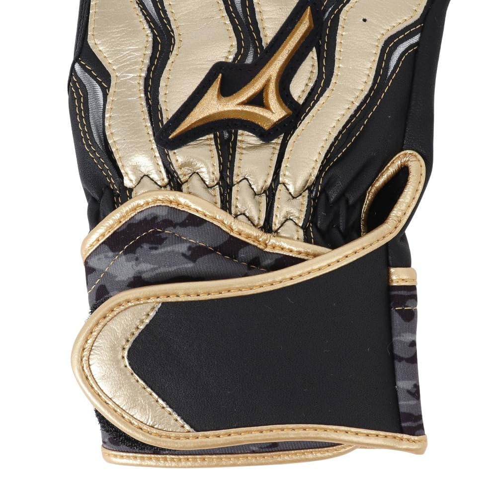 Mizuno Pro Motion Arc SF Batting 1EJEA21009 X Size and Glove, Baseball, Ambidextrous, (Black Gold, 27.0, Men's Women's)