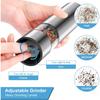2pcs Electric Salt and Pepper Grinder Set, Automatic One Handed, Stainless Steel Grinders with Lights and Adjustable Coarseness