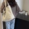 Sac en velours côtelé de couleur unie pour femme, sac à bandoulière de grande capacité, sac fourre-tout de voyage
