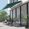 Manual Awning 395x245 Cm with Crank Balcony Patio Terrace Awning Aluminium and Polyester Fabric 280 G/m² Anti-UV Green