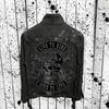 Mens Punk Streetwear Denim Jacket Black Slim Fit Winter Long Sleeve Cotton Blend