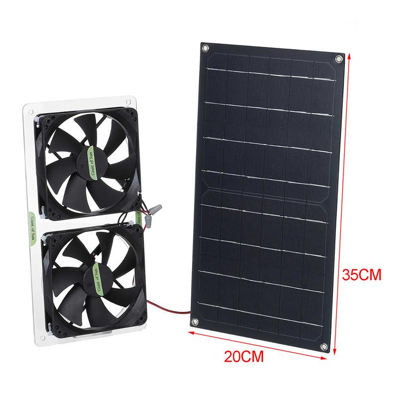 30W 18V Solar Abluftventilator Tragbarer Ventilator Solarpanelbetrieben 4 Ventilatoren Luftabsauger für Hunde- Hühnerstall Wohnmobil Gewächshausventilator
