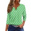 Women's T Shirt Tee Print Button 3/4 Sleeve Daily Weekend Fashion Basic V- Neck Regular Top