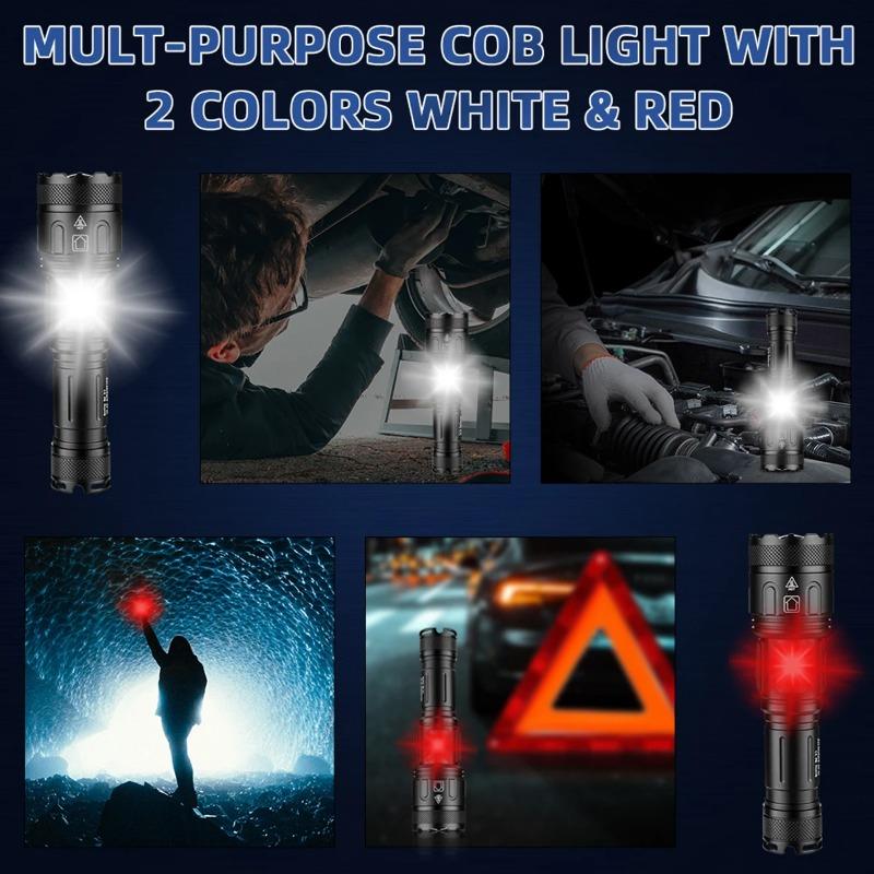 XHP160+COB Strong Light Torch Outdoor TYPE-C USB Rechargeable Flashlight Aluminum Alloy IPX5 Waterproof LED Lamp With Side Light