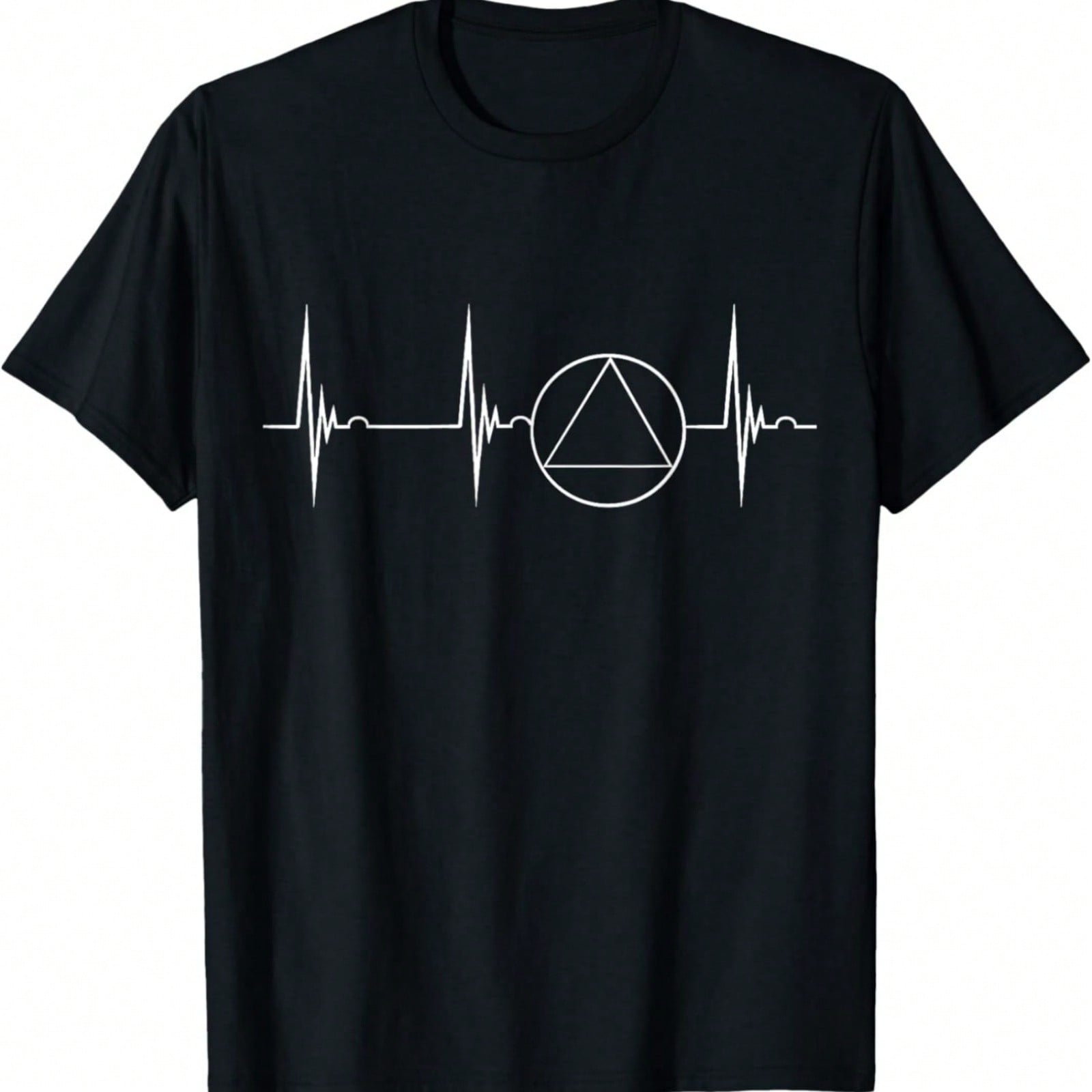Sober Recover Sobriety Heartbeat EKG Pulse Abstinence T-Shirt S разноцветный