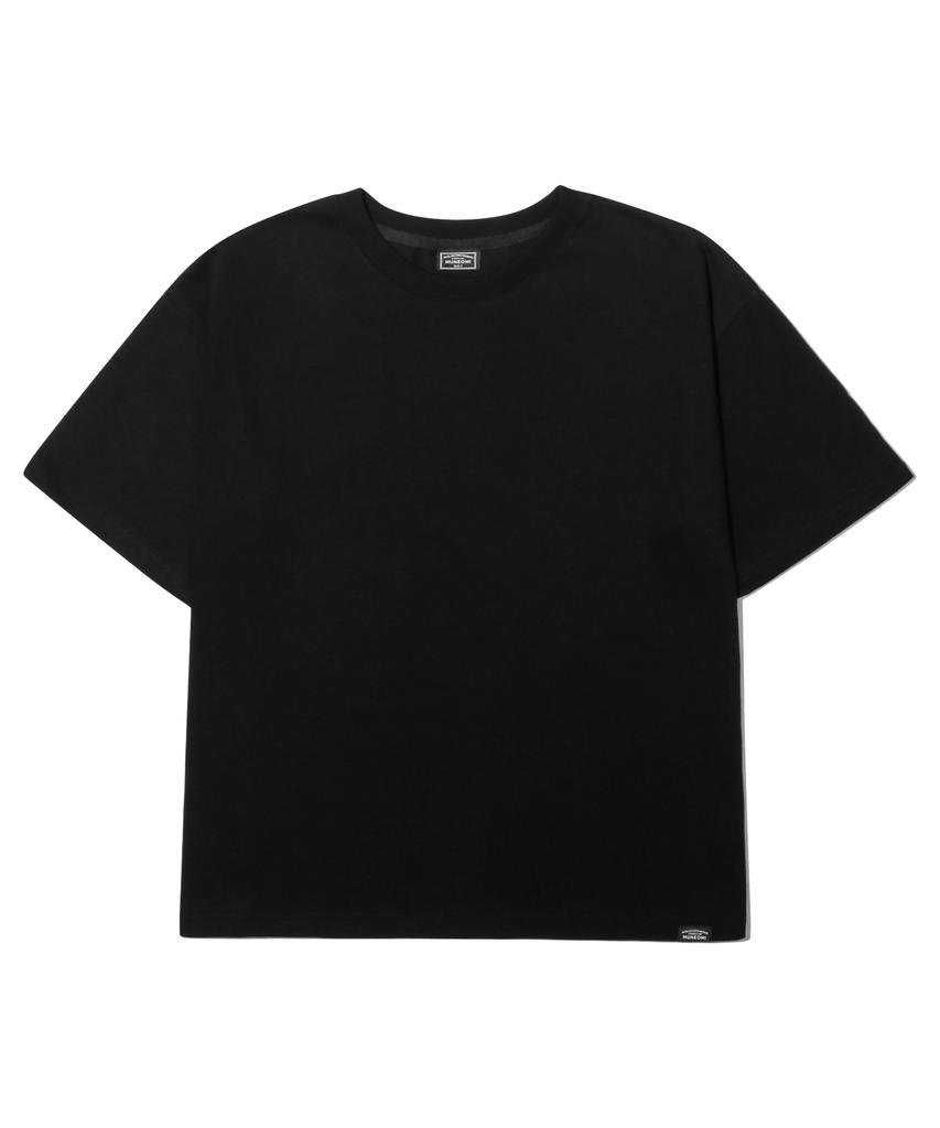 Peideu Pd Basic Roll-Up Crop Short Sleeve Tee Black