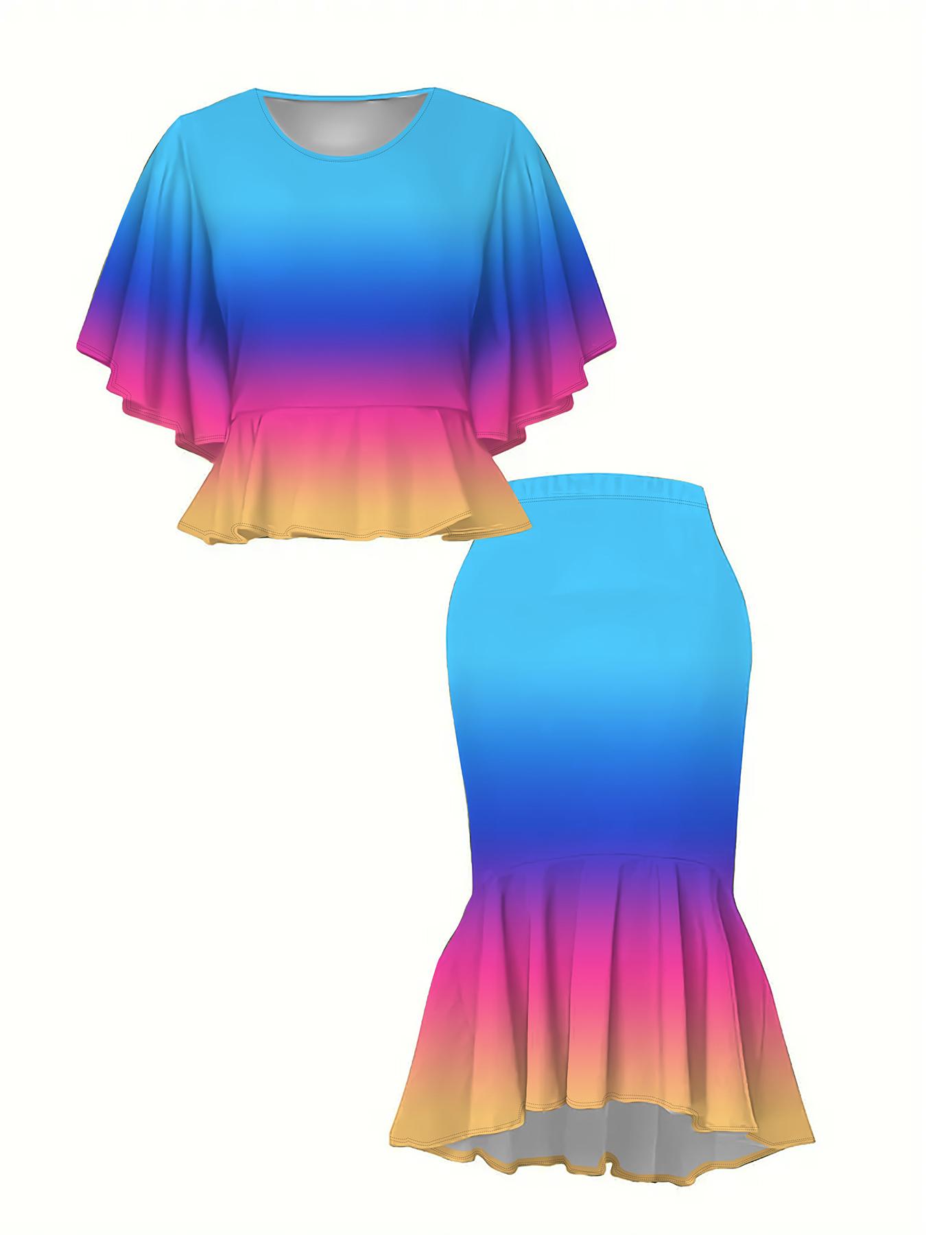 

Классический тотемный женский принт, напечатанный на 3D-принтере, Модный большого размера, Элегантный, Универсальный для всех сезонов. Футболка, Юбка и Комплект, Модный Стиль 6XL синий