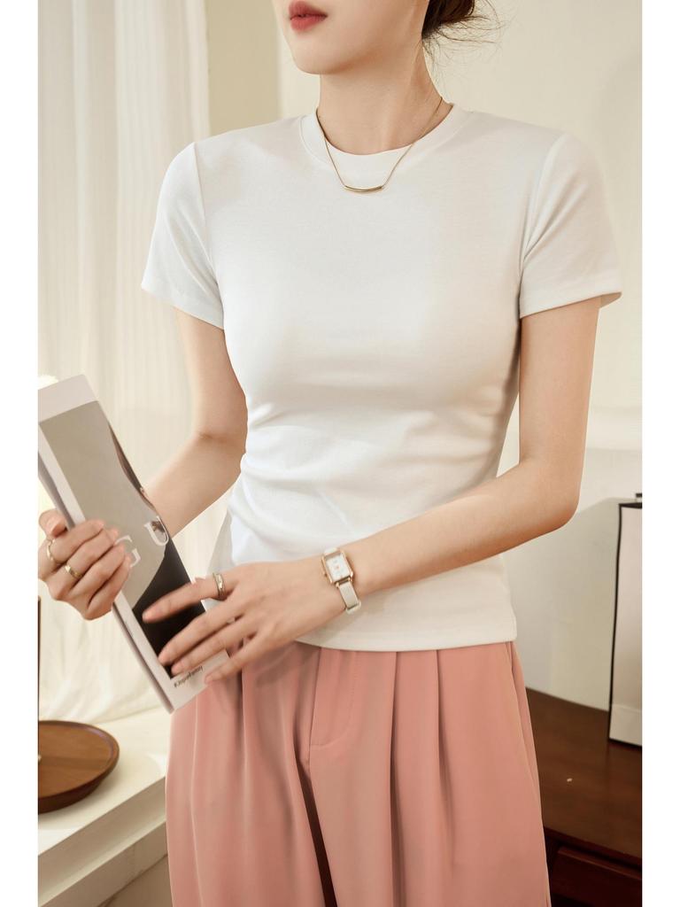 2026 Premium Women's Slim-Fit Short-Sleeve Cotton T-Shirt