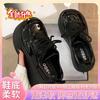 7CM thick-soled heightening Zhao Ruth, the same British style small leather shoes for women's 2025 spring new versatile retro single shoes
