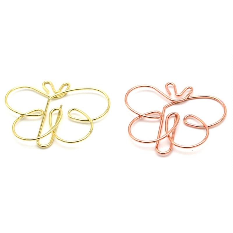 30Pcs Butterfly Shape Metal Paper Clip 38x32mm File Organiser Clip Bookmarks Page Marker Clips for Document Notebook