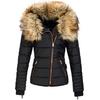 Damen Schlanke Baumwolljacke mit Kapuze und Großem Kragen Reißverschluss Modische Oberbekleidung