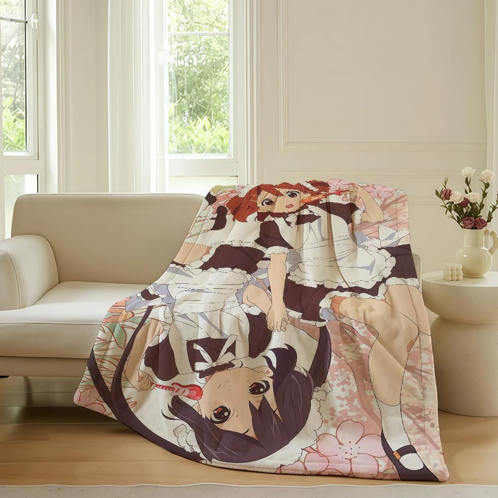 Music anime K K ON! Blanket For Sofa Office Bed Plane Travel Sleep Read Relax Camping Soft And Warm