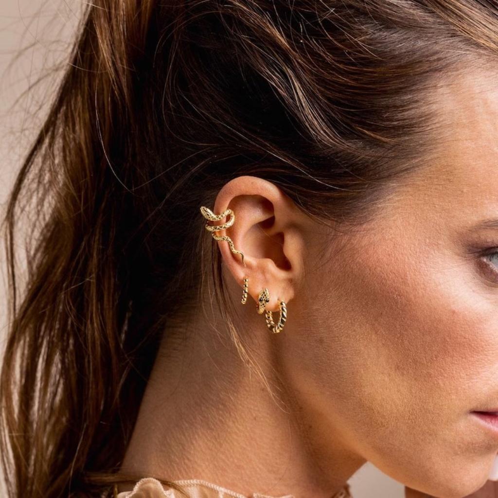 1 Stück Edelstahl Minimal Schlangen Ohr Manschette für Damen Hohe Qualität 18 Karat Metall Geometrisch Temperament Schmuck Bijoux Femme