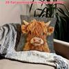 Highland Cow Pillowcase 2D Printed Office Sofa Decoration Nordic Style Cushion Cover Bedroom Home Soft Decoration