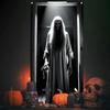 Halloween Horror Door Banner Long Haired Skeleton Ghost Haunted House Entrance Decor Spooky Theme Party  Courtyard Ornament