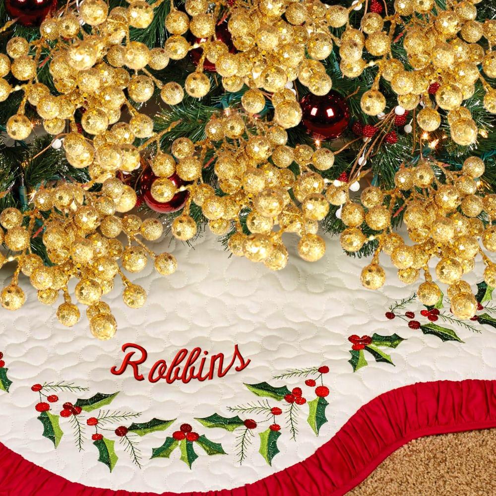 30/2PCS 17.5cm Christmas Tree Berry Decoration Simulation Glitter Gold Silver Red Blue Berry Bouquet DIY Wreath Home Decoration