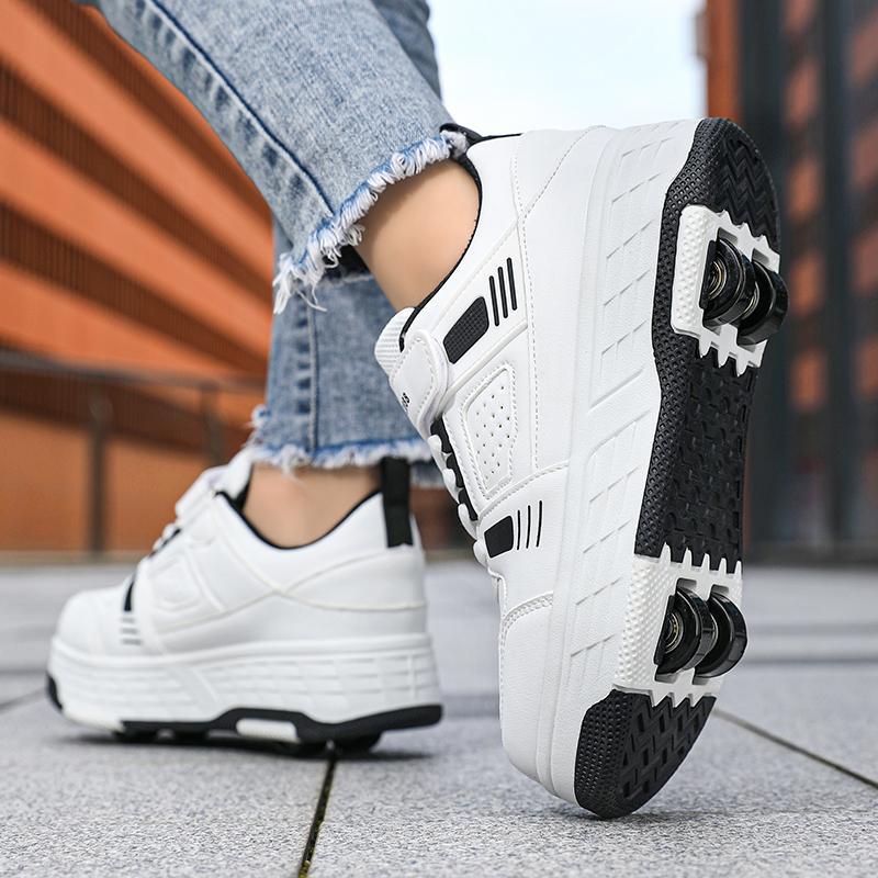 KIDS Four Wheel Skate Roller Shoes Sneakers Four Wheel Skating Shoes Children's Shoes Double Wheel Skating Shoes