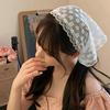 French Floral Lace Triangle Headscarf Romantic Summer White Lace Hair Scarf Wrap Hair Ribbons Travel Photo Headband Bandanas