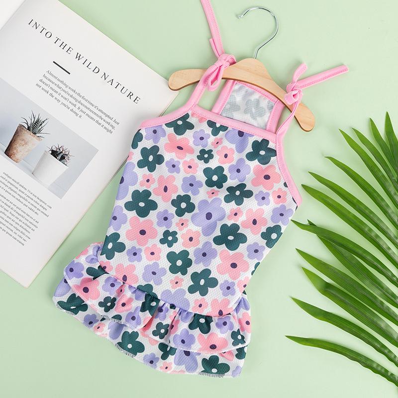 Spring/Summer Pet Suspender Dress for Dogs and Cats - Bichon & Teddy Print