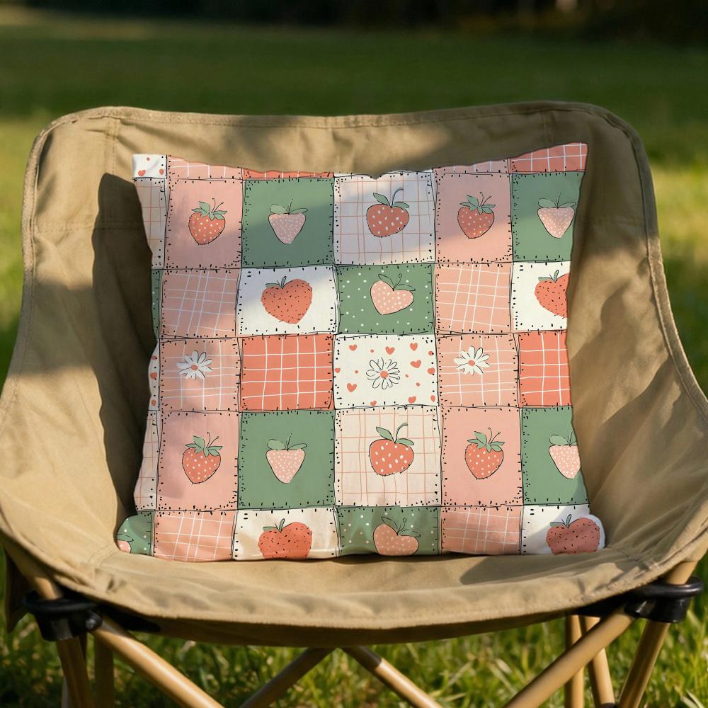 simple checks Cushion Cover Soft Reversible  Durable Pillow Cover  MultiScene Use for Home  Car Daily Comfort