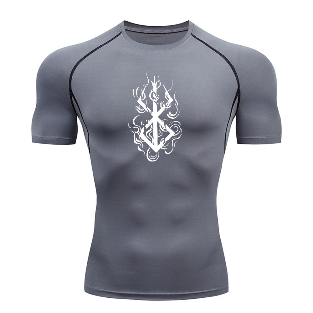 Sweat Absorbing Compression Shirts for Men Short Sleeve Gym Workout Stretchy Moisture-Wicking Fitness Undershirts Quick Dry Athletic T-Shirt Top