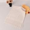Women Summer Shawl See-through Mesh Thin Tassel Solid Color Soft Decorative Lace Malaysia Women Head Wrap Clothes Accessory