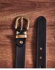 Men's Handmade Retro Leather Belt with Brass Buckle - Genuine Cowhide, Versatile and Trendy for Casual Wear