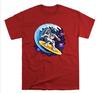 Wave Surfing In Space Mens Tracksuit Tshirt Cotton Shortsleeved Tops Crew Neck Pullover Sportswear Harajuku Retro Streetwear