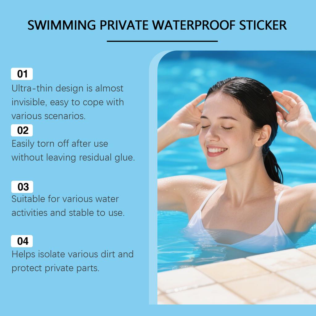 Waterproof Sanitary Pads, 2 Women's Underwear Pads, PU Transparent Sanitary Pads For Swimwear, Swimming Stickers, Beach